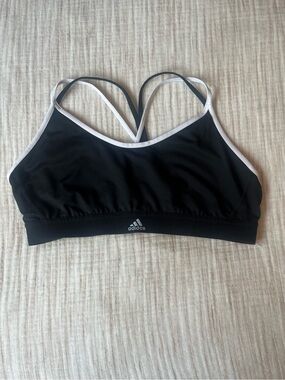 Adidas Black & White Strappy Sports Bra Size Medium